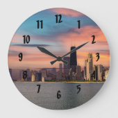 深いサンセットシカゴ ラージ壁時計 (正面)