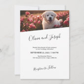 深いシンプルとカスタマイズ可能なスクリプト結婚式の招待 招待状 (正面)