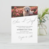 深いシンプルとカスタマイズ可能なスクリプト結婚式の招待 招待状 (スタンド正面)