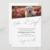 深いシンプルとカスタマイズ可能なスクリプト結婚式の招待 招待状 (正面/裏面)