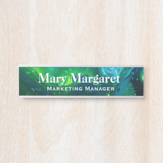 深いシーアクリルフローアート机用ネームプレート サインプレート (正面)