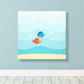 深いシーイエローサブマリン キャンバスプリント (インサイチュ (ウッドフロア))