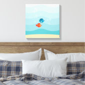 深いシーイエローサブマリン キャンバスプリント (インサイチュ (寝室))