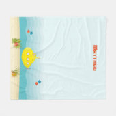 深いシーイエローサブマリン フリースブランケット (正面(横))