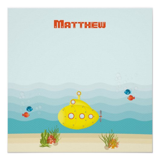 深いシーイエローサブマリン ポスター (正面)