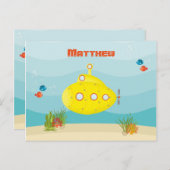 深いシーイエローサブマリン ポストカード (正面/裏面)