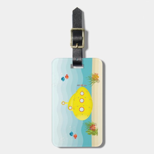 深いシーイエローサブマリン ラゲッジタグ (正面縦)