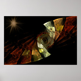深いシーイカスフラクタルアート ポスター
