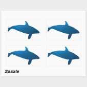 深いシーオルカシルエットシール 長方形シール (シート)