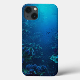 深いシーコーラルパターン iPhone 13ケース