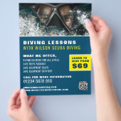 深いシーダイバースキューバダイビング広告レッスン チラシ (手)