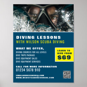 深いシーダイバースキューバダイビング広告レッスン ポスター