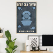 深いシーダイバー(ヴィンテージポスターデザイン) ポスター (ホームオフィス)
