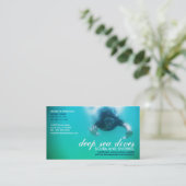 深いシーダイブ(スキューバとシュノーケル) 名刺 (スタンド正面)