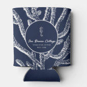 深いシーダイブ:ネイビーブルー&ホワイト航海のインスパイア 缶クーラー (裏面)