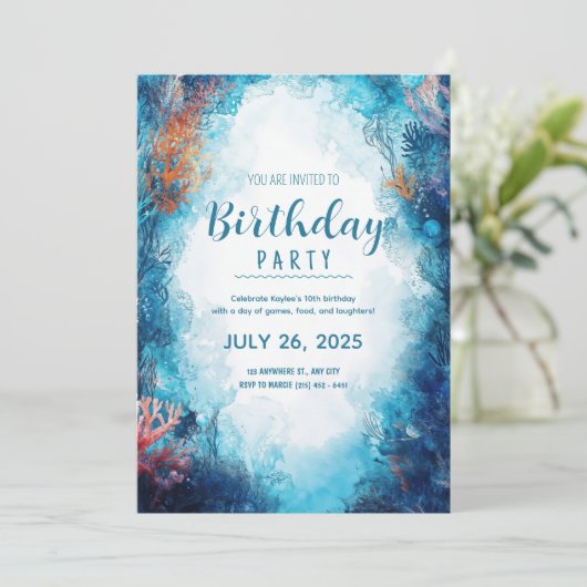 深いシードリームズ誕生日招待状 招待状 (スタンド正面)