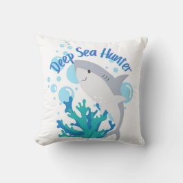 深いシーハンターシャークマンガスタイル クッション