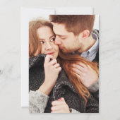 深いシーブルーと金ゴールドフォトグリーン結婚リー 招待状 (裏面)