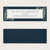 深いシーブルーグリーン結婚リーのウェブサイトRSVPカード (正面&裏面)