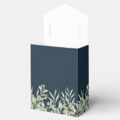 深いシーブルーグリーン葉リーウィンターウェディング フェイバーボックス (オープン)