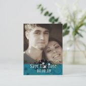 深いシーブルーティール(緑がかった色)写真 案内ポストカード (スタンド正面)