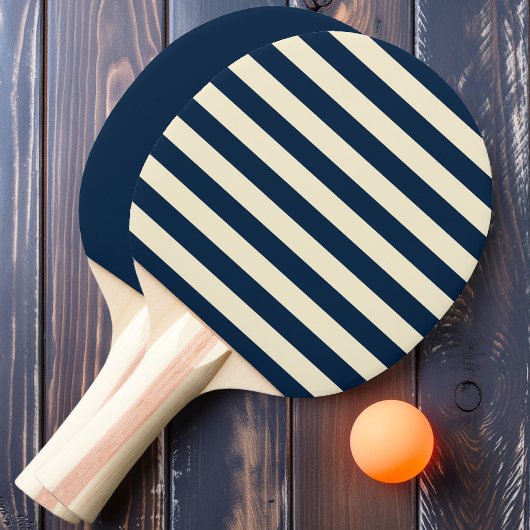 深いシーブルーポロストライプと無地の 卓球ラケット