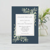 深いシーブルー日付を変更する緑結婚の セーブザデート (スタンド正面)