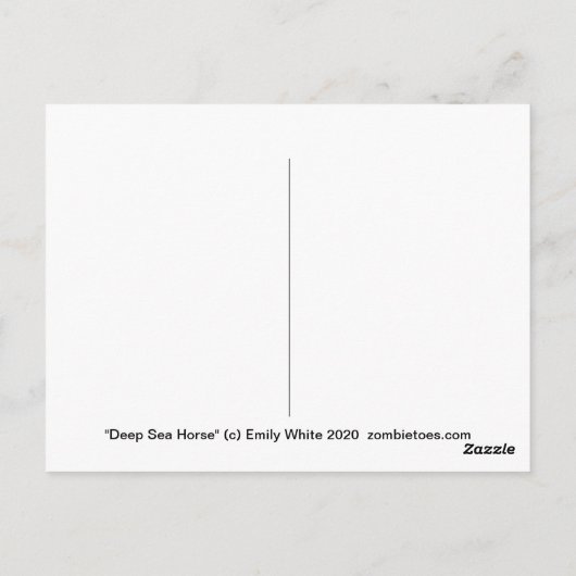 深いシーホースマーメイドファンタジーアートハガキ ポストカード (裏面)