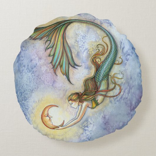 深いシームーンファンタジーアートバイモリーハリソン ラウンドクッション (裏面)