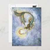 深いシームーンマーメイドポストカード ポストカード (正面/裏面)