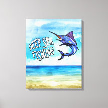 深いシー魚釣りメカジキのキャンバス印刷