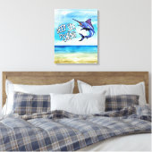 深いシー魚釣りメカジキのキャンバス印刷 キャンバスプリント (インサイチュ (寝室))