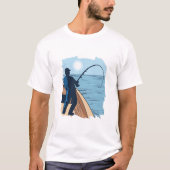 深いシー魚釣り Tシャツ (正面)