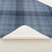 深いスカイブループレイド シェルパブランケット (3/4)