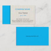 深いスカイブループロフェッショナルエレガントモダン 名刺 (正面/裏面)