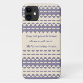 深いストライプクリームとグレーパープルのプリーツの Case-Mate iPhoneケース (裏面)