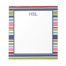 深いストライプヒュースメモ帳