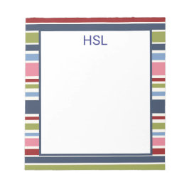 深いストライプヒュースメモ帳 ノートパッド