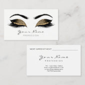 深いセピアグリッターメイクアップアーティストラッシュ白黒 予約カード (正面/裏面)