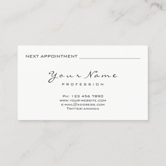 深いセピアグリッターメイクアップアーティストラッシュ白黒 予約カード (裏面)