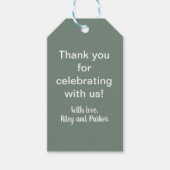 深いセージグリーン ギフトタグ (正面)