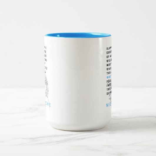 深いソウル哲学引用文ニーチェ ツートーンマグカップ (中央)