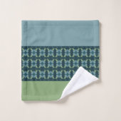 深いターコイズと緑 バスタオルセット (ウォッシュタオル)