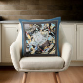 深いターコイズ及びグレークラブカニ枕 クッション