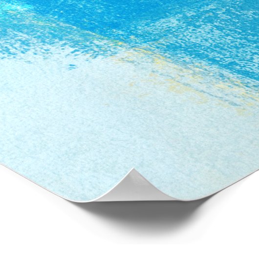 '深い'ターコイズ抽象芸術アー絵画ト ポスター (角)