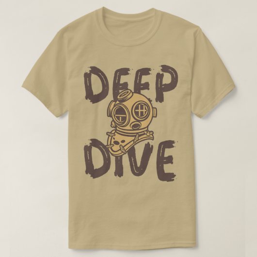 深いダイビングヘルメット Tシャツ (デザイン正面)