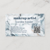 深いダークティール(緑がかった色)ブルーグレーバラ金ゴールド大理石パターン 名刺 (裏面)