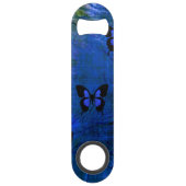 深いダークブルーとブラックファンシー蝶 スピード栓抜き (裏面)