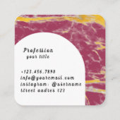 深いダークマゼンタパープルピンクまばたき スクエア名刺 (裏面)