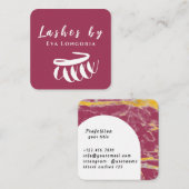 深いダークマゼンタパープルピンクまばたき スクエア名刺 (正面/裏面)